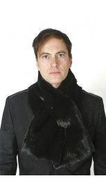 Black mink fur scarf, large, unisex